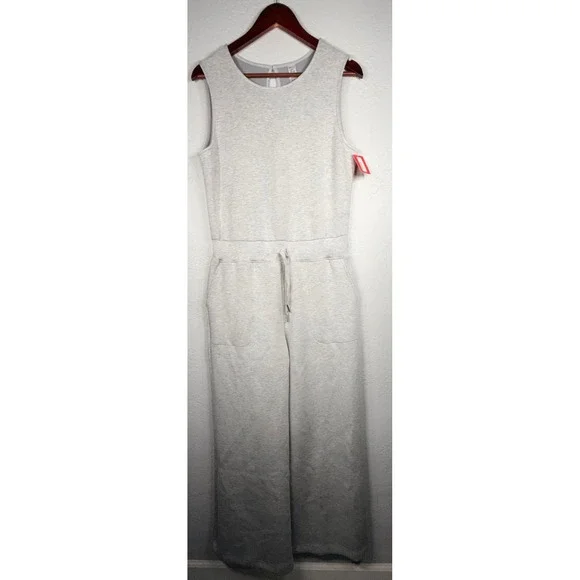 Spanx AirEssentials Sleeveless Jumpsuit Light Grey Heather Womens Large NWT - Picture 2 of 8
